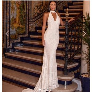 White sequin Alamour gown